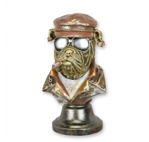 Buste de Bouledogue au cigare en résine