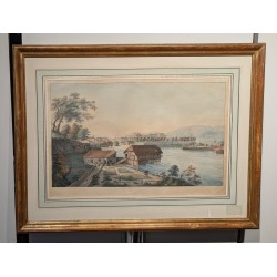 Engraving ‘View of Geneva’ by LEVEQUE.  at Moinat SA  – Antiques and decorative items –  Engravings, lithographs