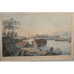 Engraving ‘View of Geneva’ by LEVEQUE.  at Moinat SA  – Antiques and decorative items –  Engravings, lithographs