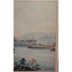 Engraving ‘View of Geneva’ by LEVEQUE.  at Moinat SA  – Antiques and decorative items –  Engravings, lithographs
