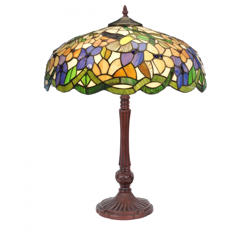 Lampe style Tiffany Colibris