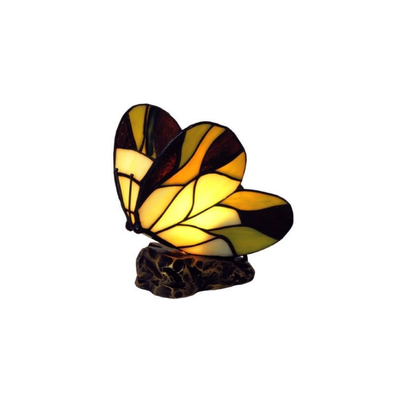 Lampe style Tiffany en forme de papillon, beige