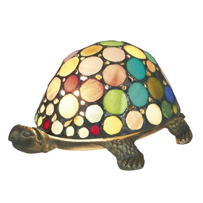 Lampe style Tiffany en forme de tortue, multicolor