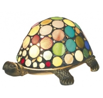 Lampe style Tiffany en forme de tortue, multicolor