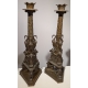 Paire de bougeoirs en bronze signés B. BOSCHETTI