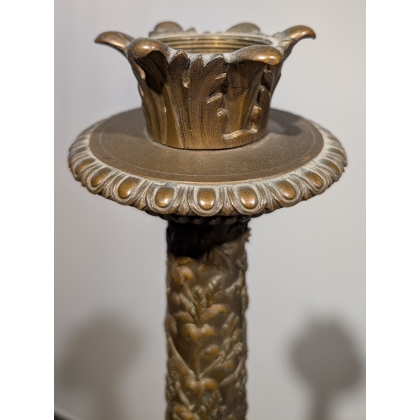 A pair of bronze candlesticks signed B. BOSCHETTI