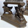 A pair of bronze candlesticks signed B. BOSCHETTI