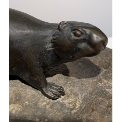 Marmotte en bronze signé REUSSNER