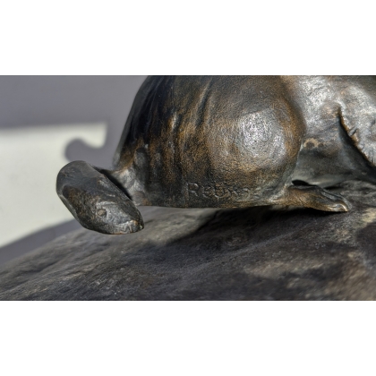 Marmotte en bronze signé REUSSNER
