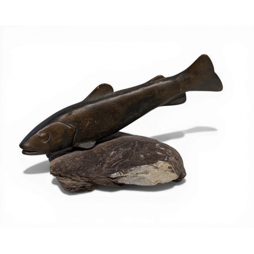 Truite en bronze signé REUSSNER