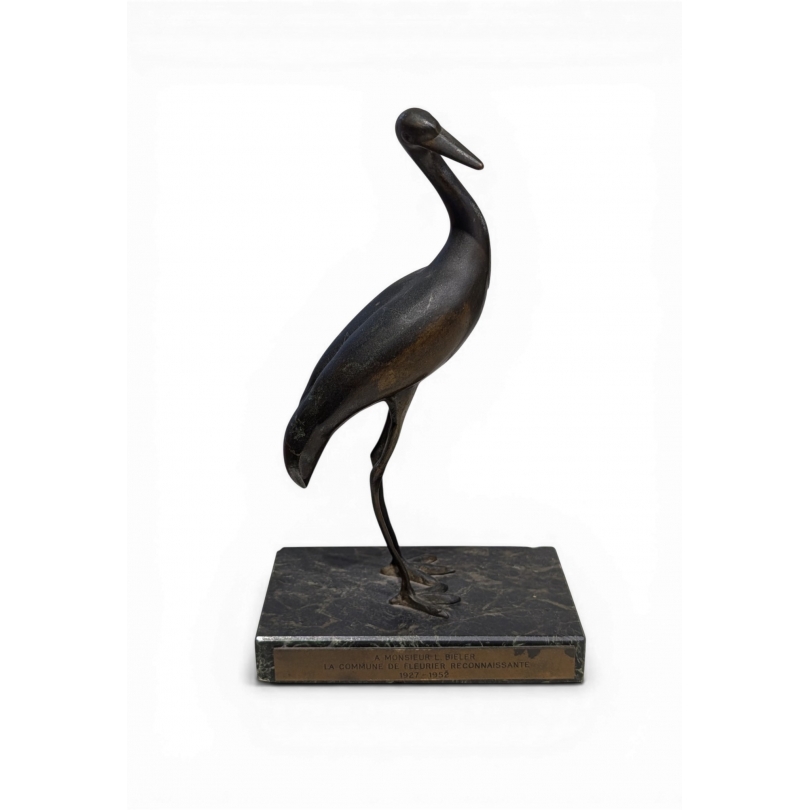 Héron en bronze signé REUSSNER