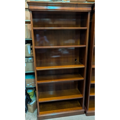 A pair of open bookcases