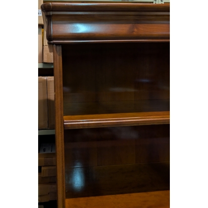 A pair of open bookcases