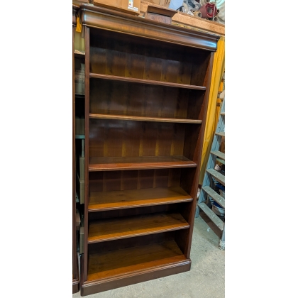 A pair of open bookcases
