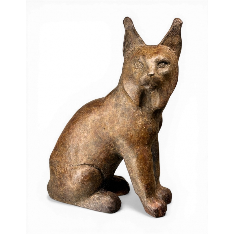 Bronze "Lynx tête tournée" signé Robert HAINARD