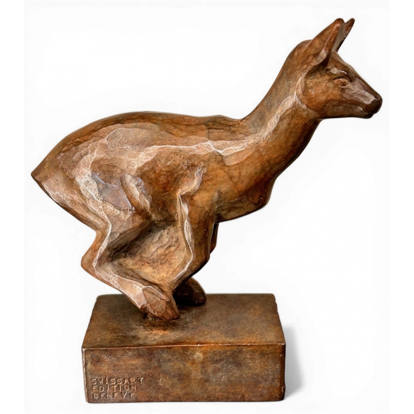 Bronze \"Chevrette au galop\" signé HAINARD