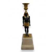 Chandelier "Egyptien" en bronze bruni et doré