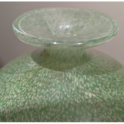 Vase boule en verre soufflé signé Mdina