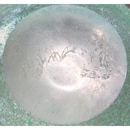 Vase boule en verre soufflé signé Mdina