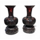 Paire de vases en laque de Cinabre