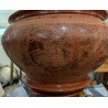 Grande paire de vases Birmans en laque rouge