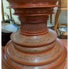 Grande paire de vases Birmans en laque rouge