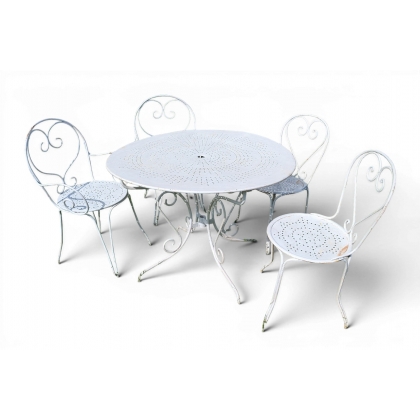 Ensemble de jardin en fer forgé blanc