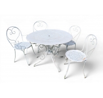 Ensemble de jardin en fer forgé blanc