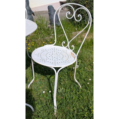 Ensemble de jardin en fer forgé blanc