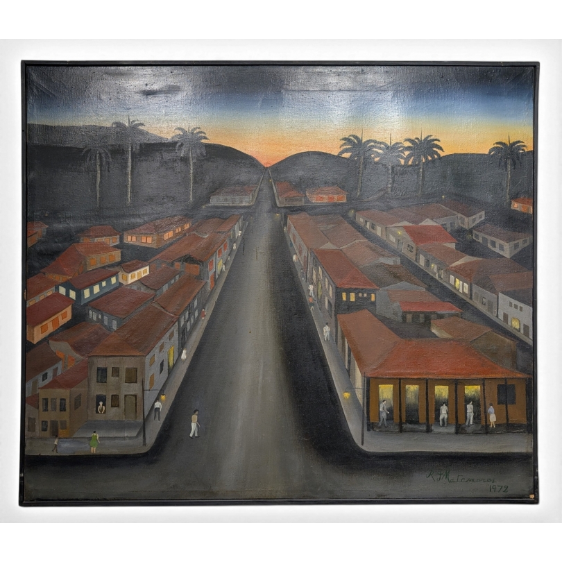 Tableau "Viene la noche" signé MARMOROS 1972