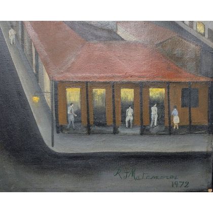 Painting entitled "Viene la noche" by MARMOROS, 1972