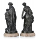 Paire de bronzes "Allégories" signés SAUVAGEAU