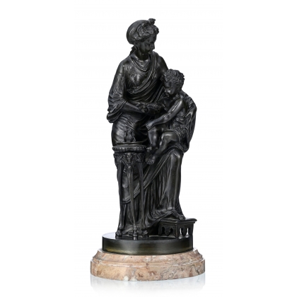 Paire de bronzes \"Allégories\" signés SAUVAGEAU
