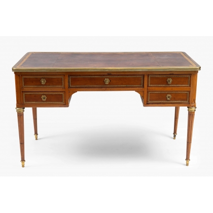 Louis XVI-style flat-topped desk with 5 drawers