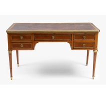 Bureau plat Louis XVI à 5 tiroirs