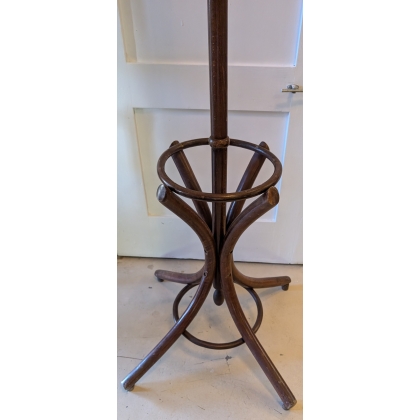 Curved wooden parrot coat rack
