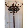 Curved wooden parrot coat rack