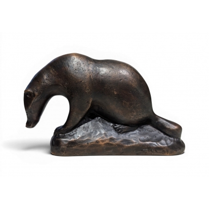 Bronze \"Petit blaireau\" signé GICÉ 01