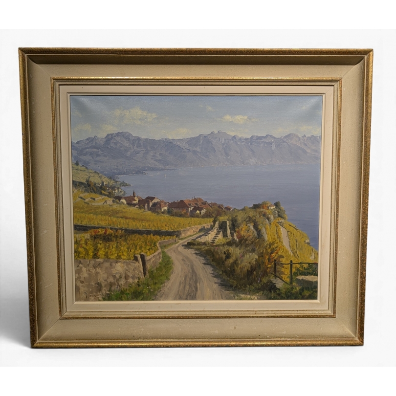 Painting entitled ‘Rivaz and Lake Geneva’ by A. DUPLAIN