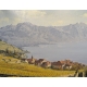 Tableau "Rivaz et le lac Léman" signé A. DUPLAIN