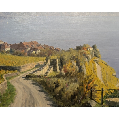 Painting entitled ‘Rivaz and Lake Geneva’ by A. DUPLAIN