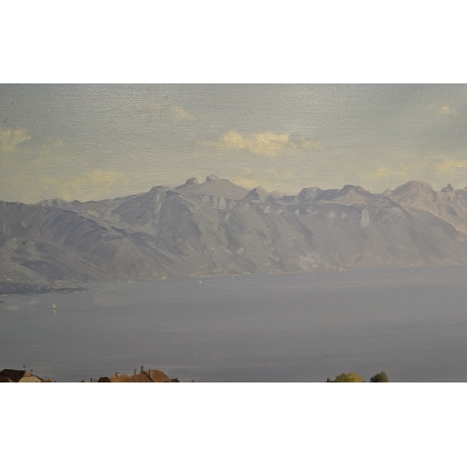 Painting entitled ‘Rivaz and Lake Geneva’ by A. DUPLAIN
