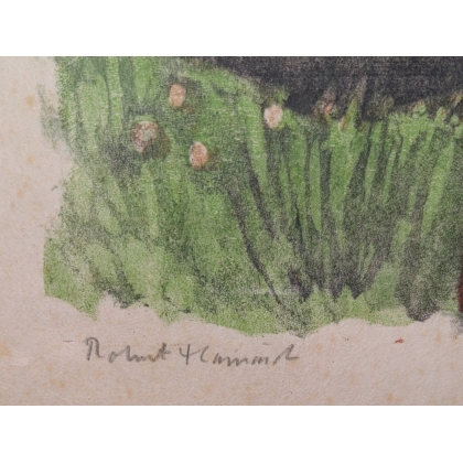 Gravure "Sanglier dans les joncs" signée HAINARD