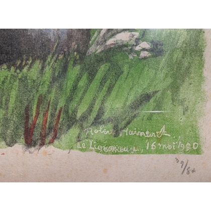 Gravure "Sanglier dans les joncs" signée HAINARD