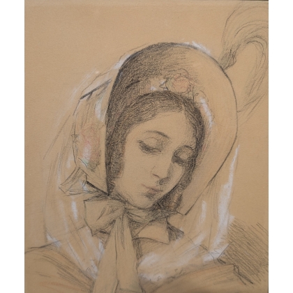 Dessin "Autoportrait" signé Aimée RAPIN