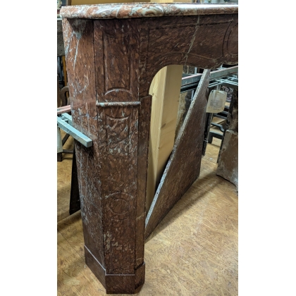 Napoleon III fireplace, in red marble. At  Moinat SA  – Antiques and home décor