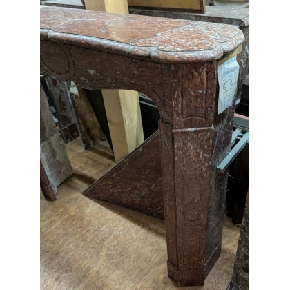Napoleon III fireplace, in red marble. At  Moinat SA  – Antiques and home décor