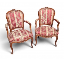 Suite de 6 fauteuils Louis XV sculptés