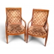 Paire de fauteuils Directoires à crosse