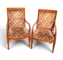 Paire de fauteuils Directoires à crosse
